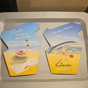 Clarks Store Countertop Shoe Display Signs